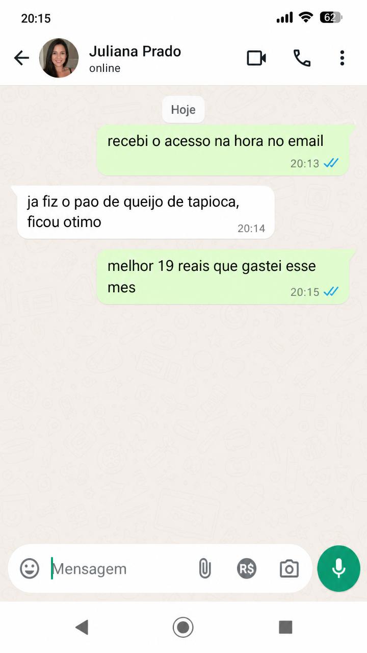 Print de conversa de WhatsApp de aluna Juliana